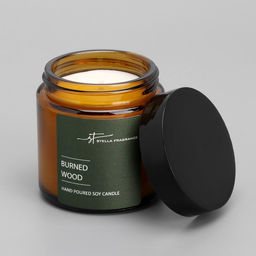 Ароматическая свеча в банке ST Burned Wood, древесные нотки, 90 г