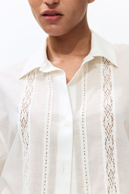Camisa playera con ribete de encaje - H&m фото 4