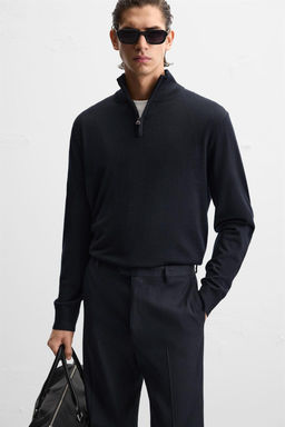 100% WOOL QUARTER ZIP JUMPER - Zara фото 15