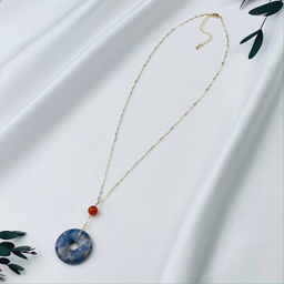 Кулон на цепочке из Содалита и Сердолика 50 см +