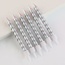 Свечи в торт, серебро, 6 шт, 8,5 х 15 см - Страна карнавалия фото 2