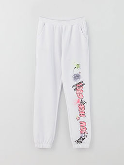 Beli Lastikli Bask?l? K?z ?ocuk Jogger E?ofman Alt? - Waikiki фото 3