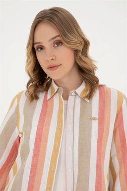 Женская пудровая рубашка с длинным рукавом Неожиданная скидка в корзине - U.s. polo assn фото 2