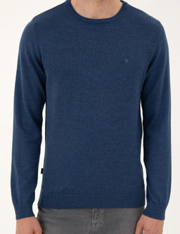 _ndigo Melanj Slim Fit Bisiklet Yaka Basic Triko Kazak - Pierre cardin фото 6