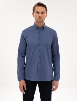 _ndigo Regular Fit Uzun Kollu G_mlek