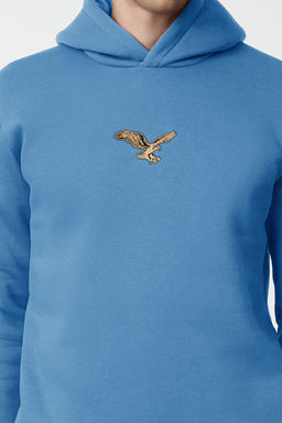 TRENDYOL MAN Mavi Regular/Normal Kesim Hayvan Nak?sl? Ici Polarl? Kapusonlu Sweatshirt TMNAW25SW00094 - Trendyolmilla фото 4