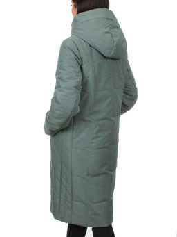 1133 GRAY/GREEN Пальто зимнее облегченное женское (холлофайбер 150 гр.)