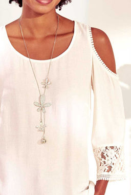 Блузка, экрю - Linea tesini фото 5