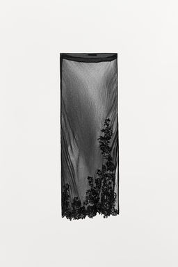 EMBROIDERED FLORAL GEORGETTE SKIRT - Zara фото 6