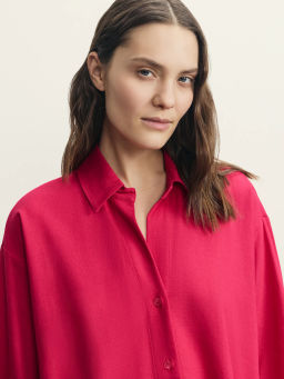 Льняная рубашка свободного кроя / Zarina фото 6