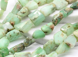 Бусины из хризопраза кристаллы 10*15мм, 34см, 26 бусин Радуга камня