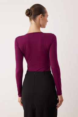 TRENDYOLMILLA Siyah Orme Danteli Yaka Detayl? Body TPRAW25BD00007  фото 18