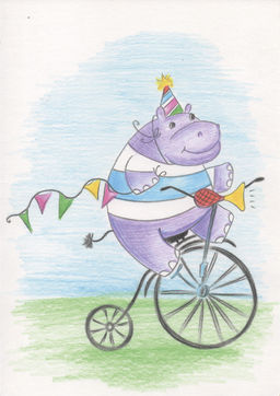 ФРЕЯ RPSK-0021 Весёлый бегемот Скетч для раскраш. цветными карандашами 21 х 14.8 см 1 л