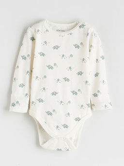 Bisiklet Yaka Bask?l? Erkek Bebek ??t??tl? Body