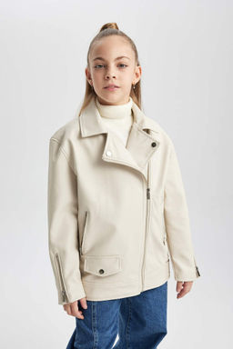 Водоотталкивающая куртка с воротником для девочек, пальто