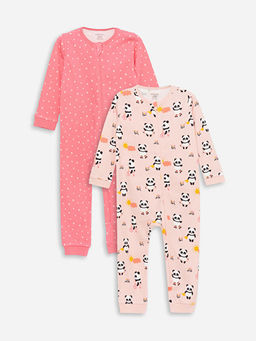 Bisiklet Yaka Fermuarl? Desenli K?z Bebek Tulum