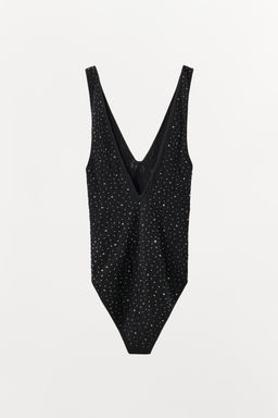 SEAMLESS LACE BODYSUIT WITH RHINESTONES - Zara фото 4