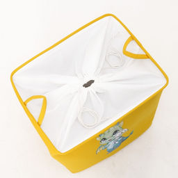 Корзина для хранения игрушек с затяжкой на веревке, 40×50×48 см, жёлтая