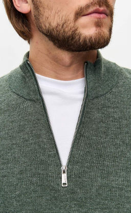 Джемпер мужской с воротником-стойкой на молнии F321-15304Rus зеленый - Fine joyce фото 5