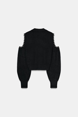 CUT-OUT BALL DETAIL KNIT JUMPER - Zara фото 8