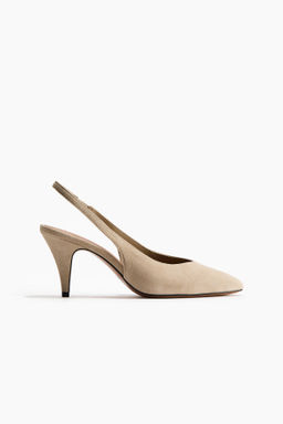 Stiletto-heeled suede slingbacks