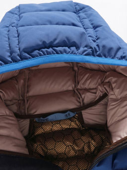 Куртка женская стёганая с капюшоном с графеновой подкладкой синего цвета 9624_1S