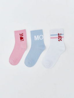 Desenli K?z ?ocuk Soket ?orap 3l?