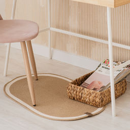 Коврик из джута овальный 50х80 см с белым кантом - Уютности фото 6