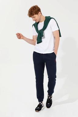 Мужские темно-синие вязаные брюки