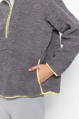 Gri Pelus Orme Spor Sweatshirt THMAW23SW00021