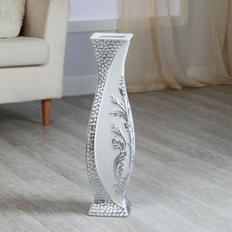 Ваза напольная «Нолвен», цветы, d внутренний 9 см, 14×59 см, керамика, белая