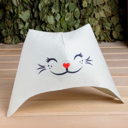 Шапка для бани и сауны «Кошка», шерсть, полиэфир, «Добропаровъ»