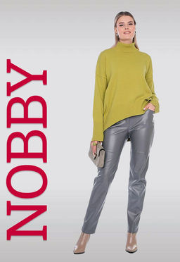 NOBBY, Женские брюки из экокожи 794-500/8 (серый)