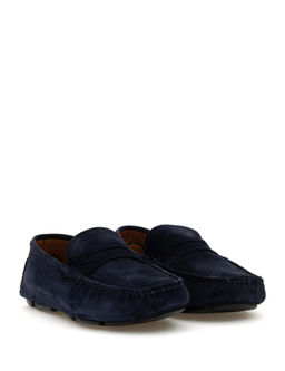 Lacivert %100 Deri Loafer Ayakkab_