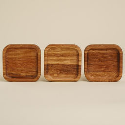 Набор тарелок - подставок SL Home, 10×10×2 см, 3 шт, дуб