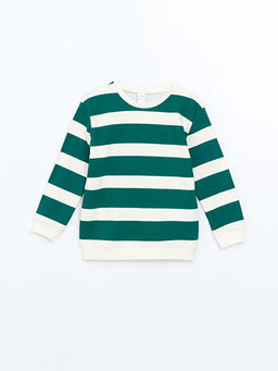 Bisiklet Yaka Uzun Kollu ?izgili Erkek Bebek Sweatshirt