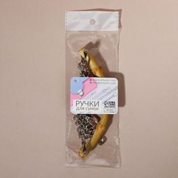 Ручка для сумки, бамбук, с цепочками и карабинами, 60 см, цвет серебряный - Арт узор фото 6