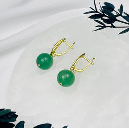 Серьги из зеленого Кварца