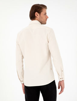 Bej Slim Fit Uzun Kollu G_mlek