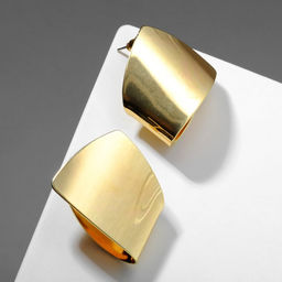 Серьги металл Геометрия заворот, цвет золото - Queen fair фото 7