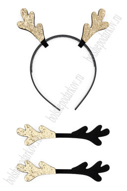 Лазерная вырубка из кожзама "Рожки" (3 пары) №1, несклеенная