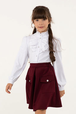 Белая школьная блуза Mooriposh, модель 06177  фото 2