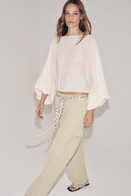 JERSEY MANGA VOLUMEN / Crudo medio - Zara фото 12