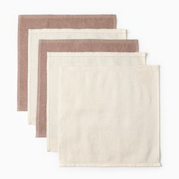 Салфетки махровые Этель. Голубые цветы, 5 шт., 30?30 см, хлопок 100%, бежевые/коричневые