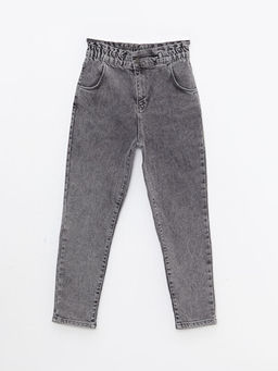 Beli Lastikli K?z ?ocuk Jean Pantolon