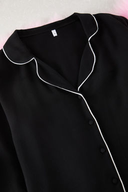 Trendyolmilla Ekru Baglamal?/Kurdele/Fiyonklu ve Biyeli Viskon Sortlu Dokuma Pijama Tak?m? THMSS24PT00047  фото 13