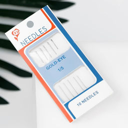 Цена за 10 шт. Иглы швейные для бисера, d=0.55 мм, 5.5 см, набор 5 шт.