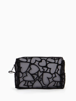 Косметичка дор Сердца 17,5*9*11, отд на молнии, черный