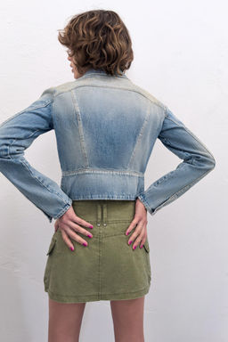 FALDA PANTAL?N BOLSILLOS / Khaki oscuro - Zara фото 5