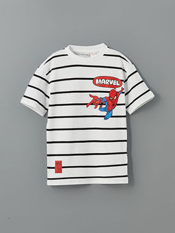 Bisiklet Yaka Spider-Man Bask?l? Erkek ?ocuk Ti??rt